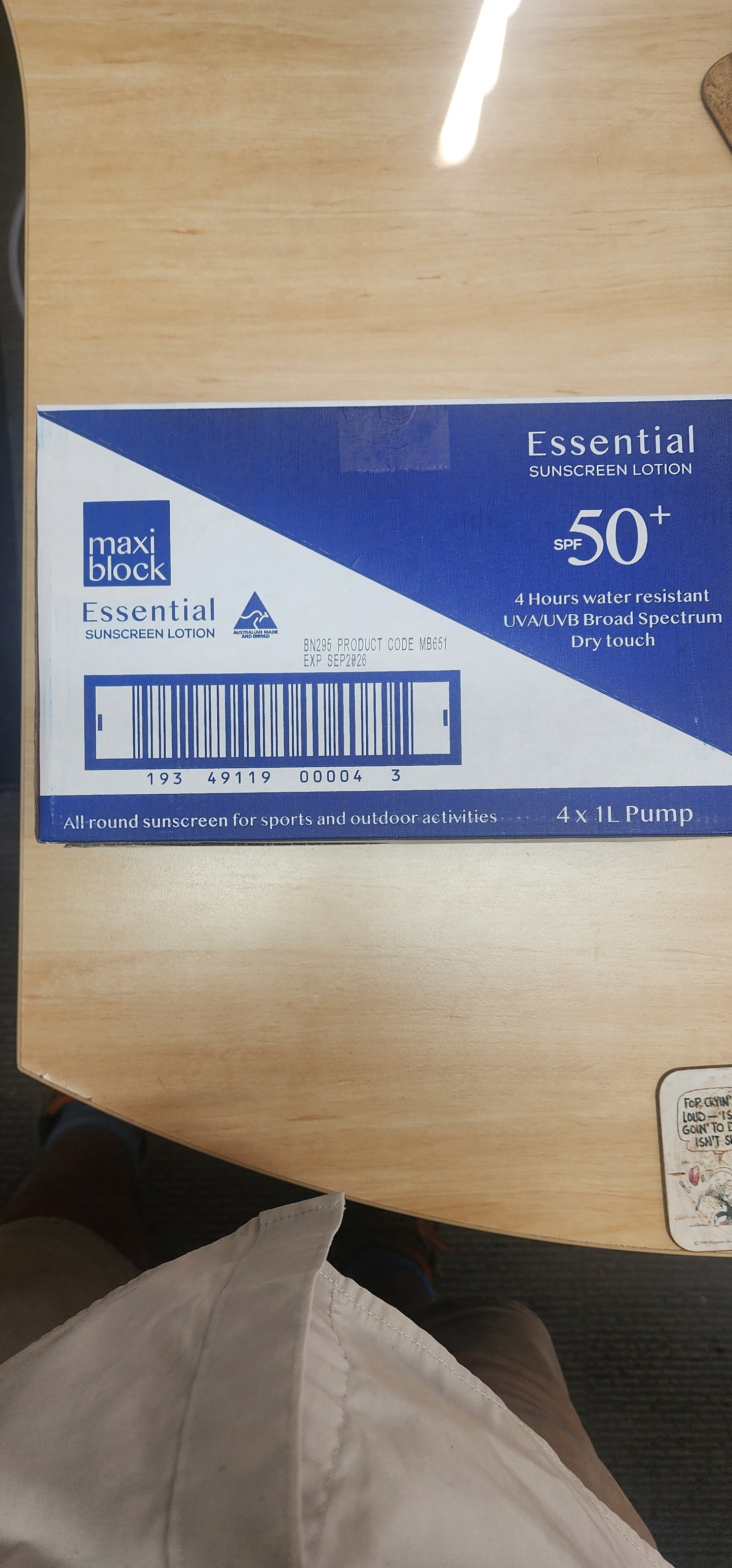 A42500 - Sunscreen Maxiblock Pump SPF50+ 1L