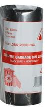 C055 - Rubbish Bags 120L Black LDBIN120APRH 100 Bin Liners