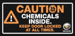 ZL010 - Label Caution Chemicals Stored