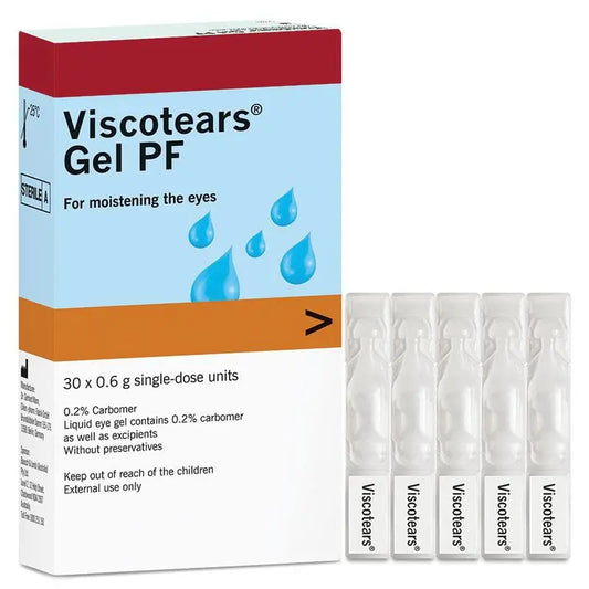 B8704 Eye Wash Viscotears Gel Preservative Free 0.6g 30 Vials