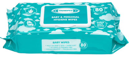 B230 - Wipes Baby Trugrade Refill 12 Packs x 80 ****NEW***