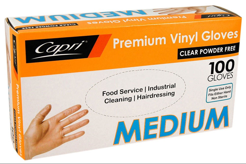 F020 - Gloves Vinyl Powder Free Clear 1000