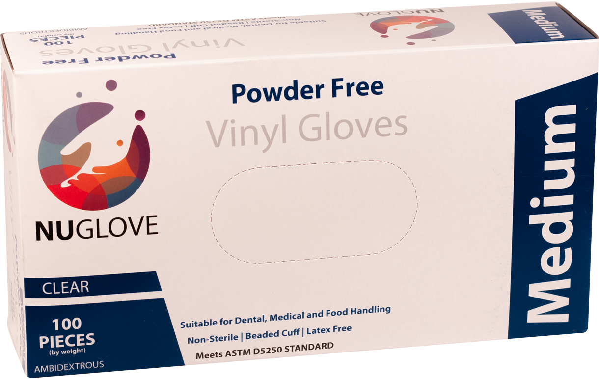 F020 - Gloves Vinyl Powder Free Clear 1000