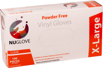 F020 - Gloves Vinyl Powder Free Clear 1000