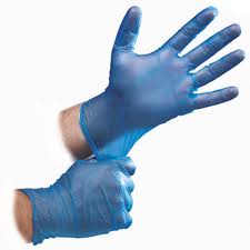 F015 - Gloves Premium Vinyl Powdered Blue