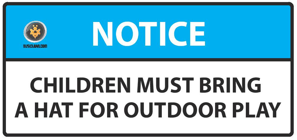 Children's Hat Notice