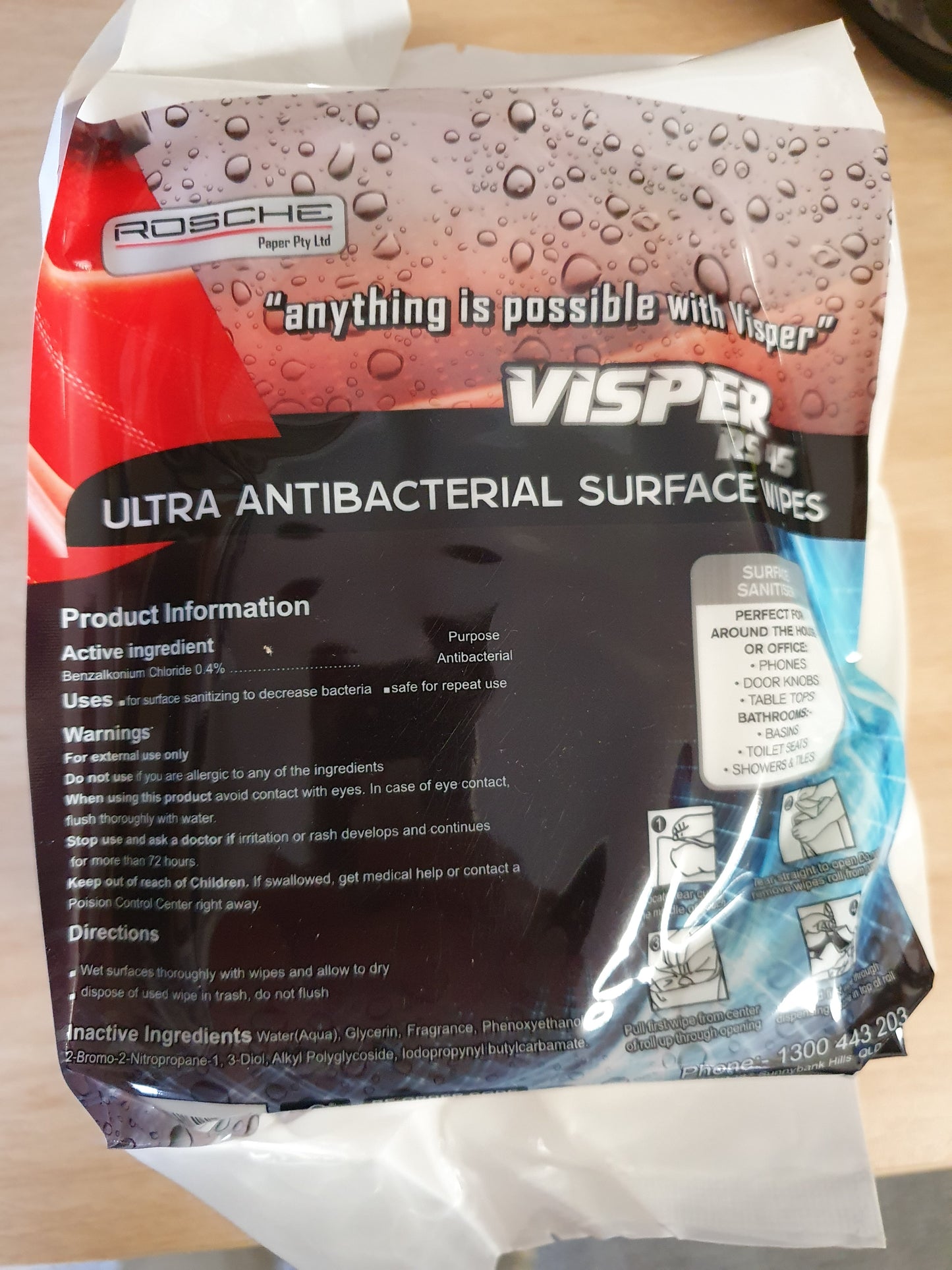 B271- Wipes Anti Bacterial 200 x 6 Pack